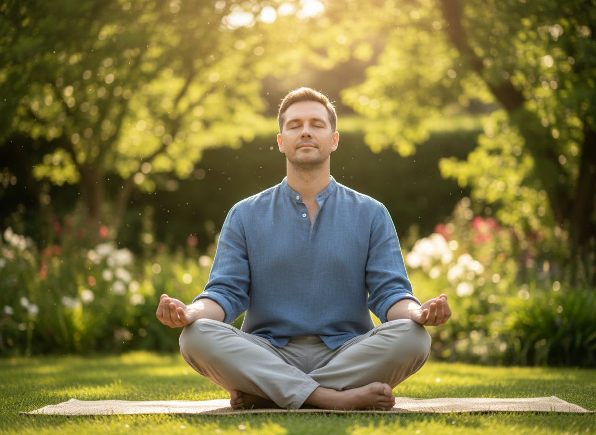 man-meditating-outside-on-grass man meditating outside on grass